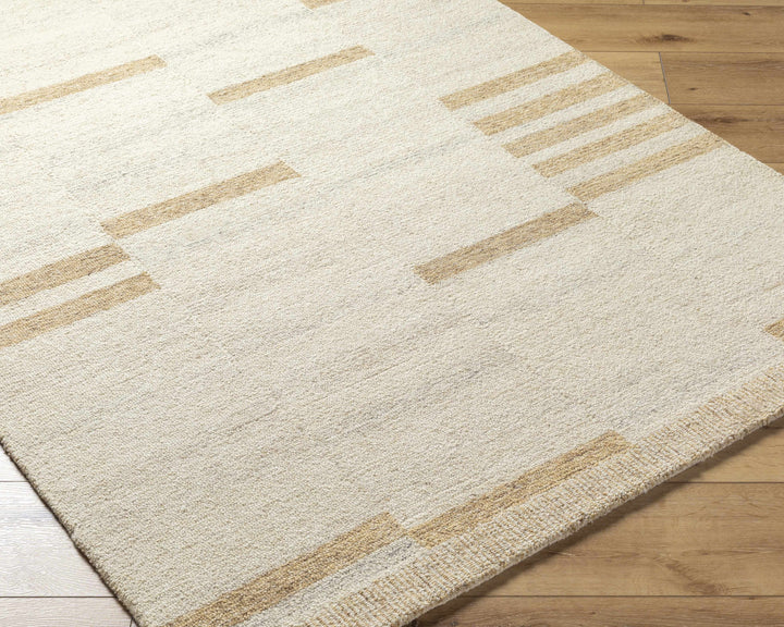 Max Modern Abstract Beige Hand Tufted Wool Area Rug