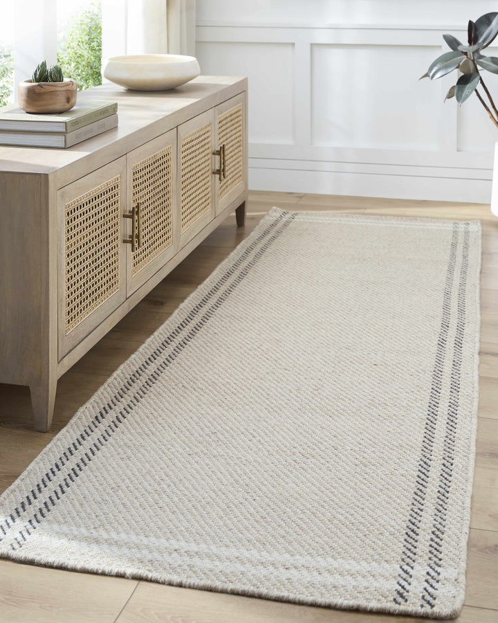 Nimue Modern Style Beige Hand Woven Wool Area Rug