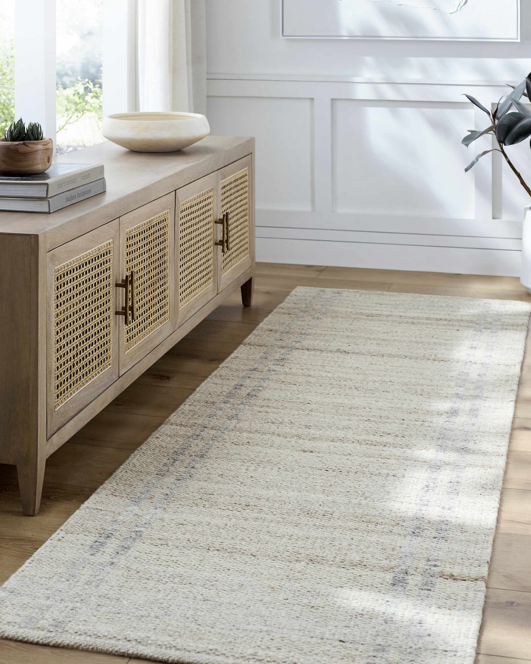 Nimue Beige Modern Style Hand Woven Wool Area Rug