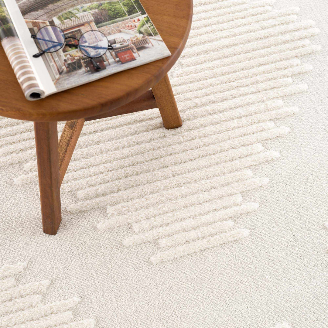 Palimbang Modern Geometric Design Ivory Area Rug