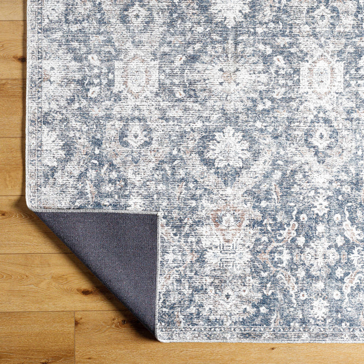 Arnaud Traditional Style Blue And Beige Washable Area Rug