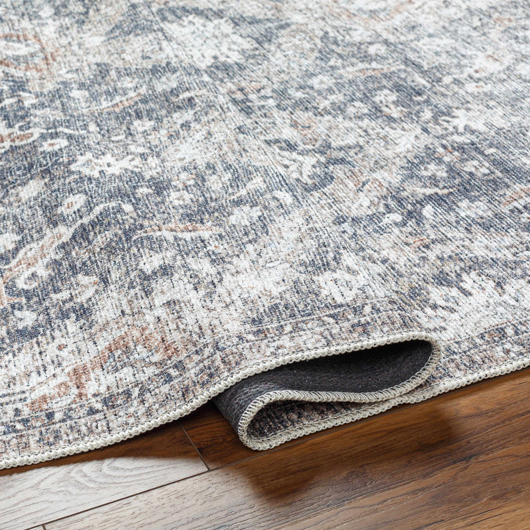 Arnaud Traditional Style Blue And Beige Washable Area Rug