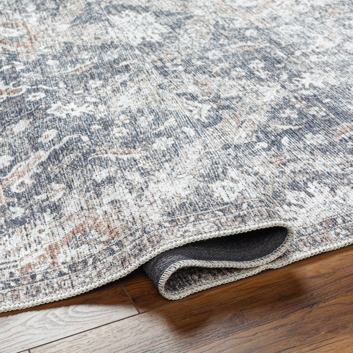 Arnaud Traditional Style Blue And Beige Washable Area Rug