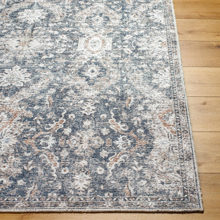 Arnaud Traditional Style Blue And Beige Washable Area Rug