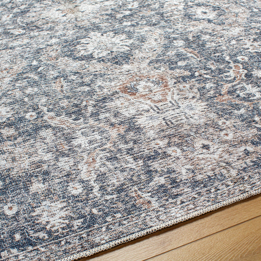 Arnaud Traditional Style Blue And Beige Washable Area Rug