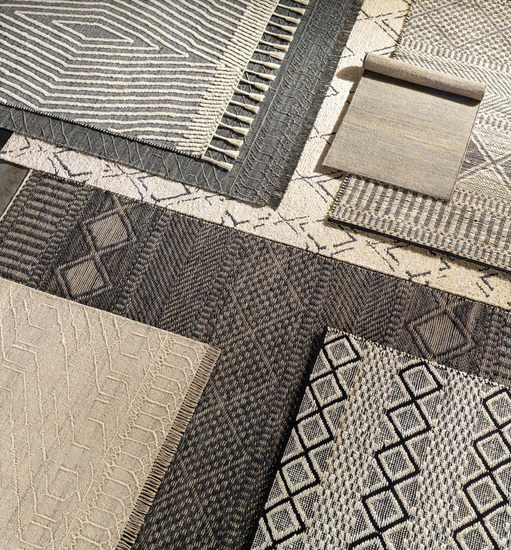 Manby Ivory Modern Geometrical Design Hand Woven Area Rug