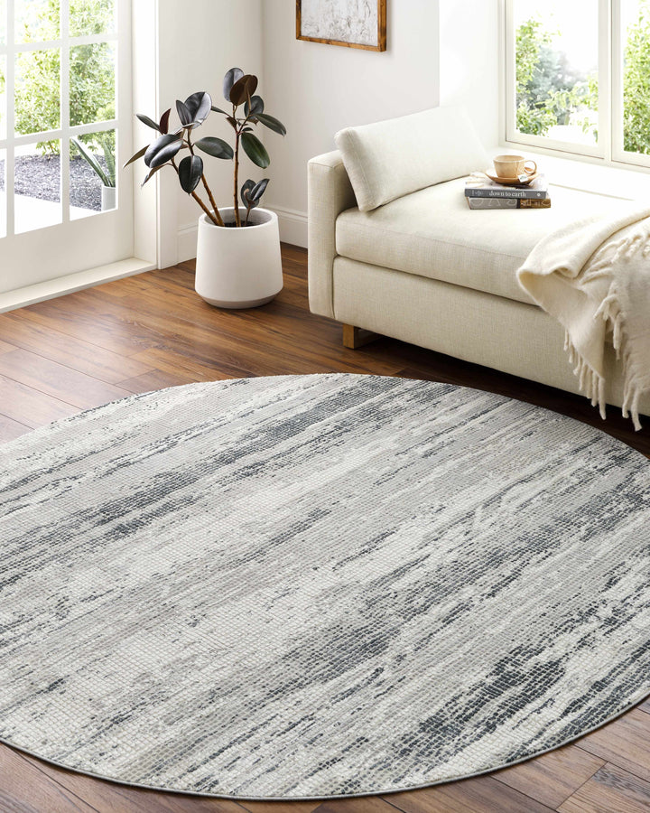 Oklaunion Modern Abstract Design Gray And Ivory Area Rug