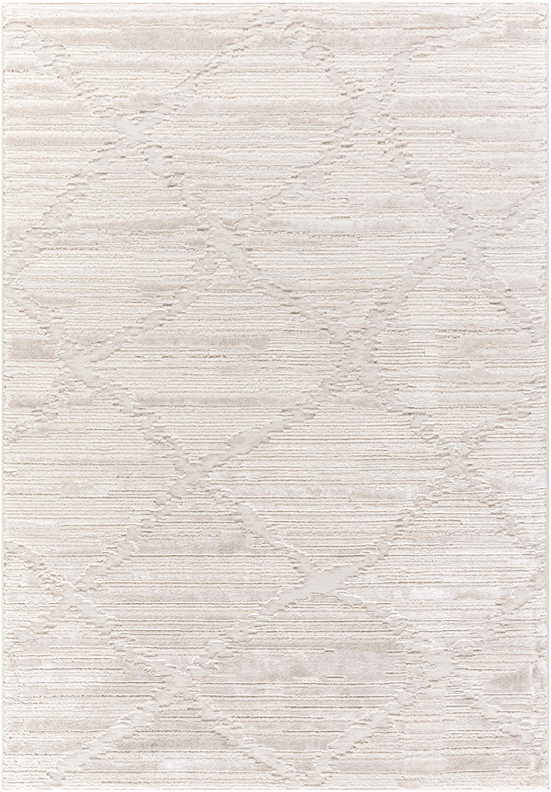 Akilah Contemporary Geometrical Ivory And Gray Rug