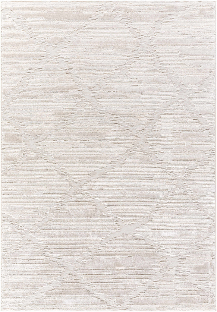 Akilah Contemporary Geometrical Ivory And Gray Rug