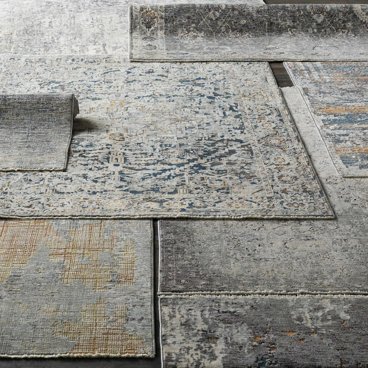 Blountville Modern Abstract Design Gray And Yellow Area Rug