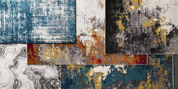 Nuevo Black And White Modern Abstract Design Area Rug