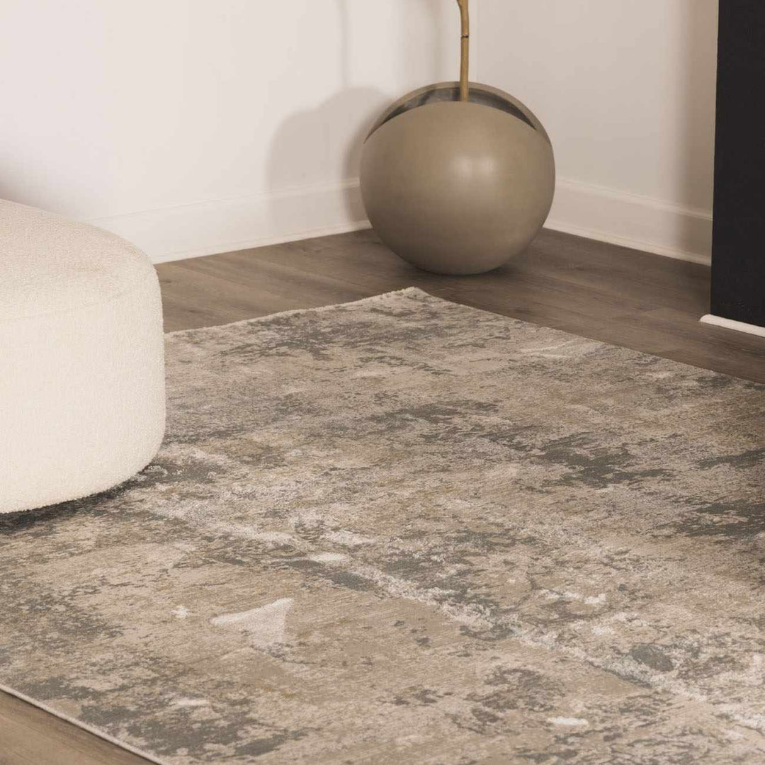 Pialba Modern Abstract Design Gray And Ivory Area Rug