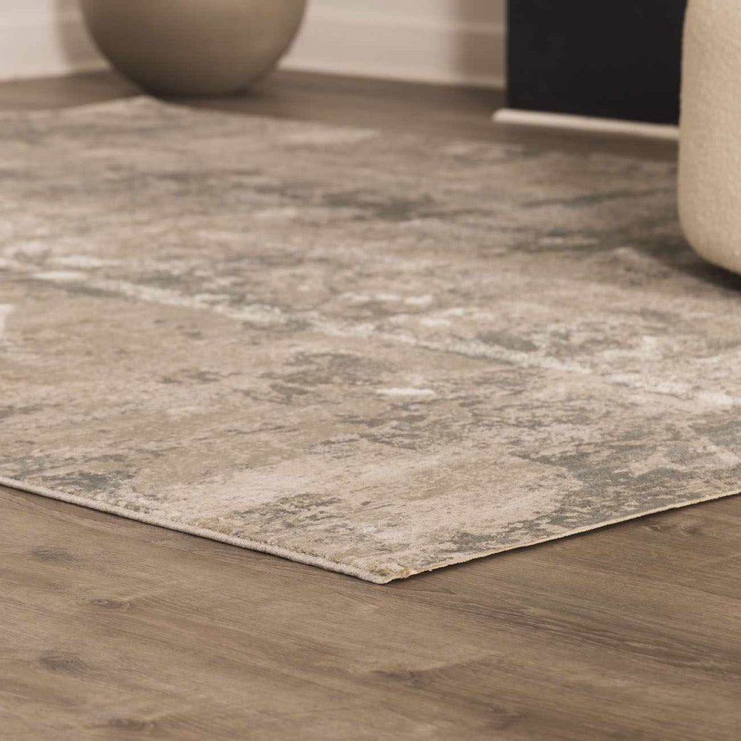 Pialba Modern Abstract Design Gray And Ivory Area Rug