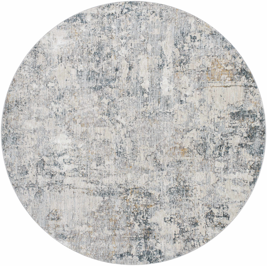 Contemporary Abstract Gray Machine Woven Rug