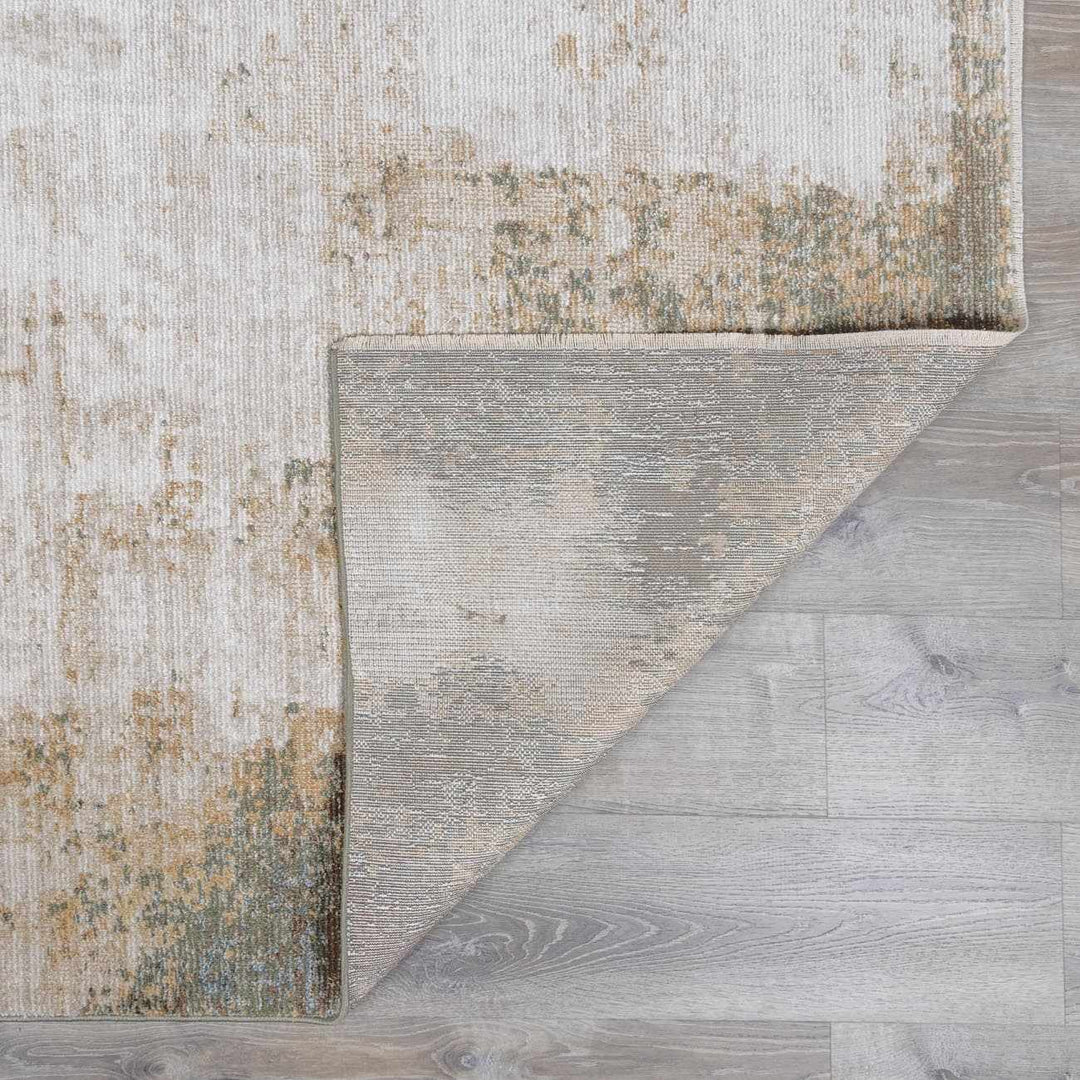 Amable Contemporary Abstract Gray And Olive Machine Woven Rug