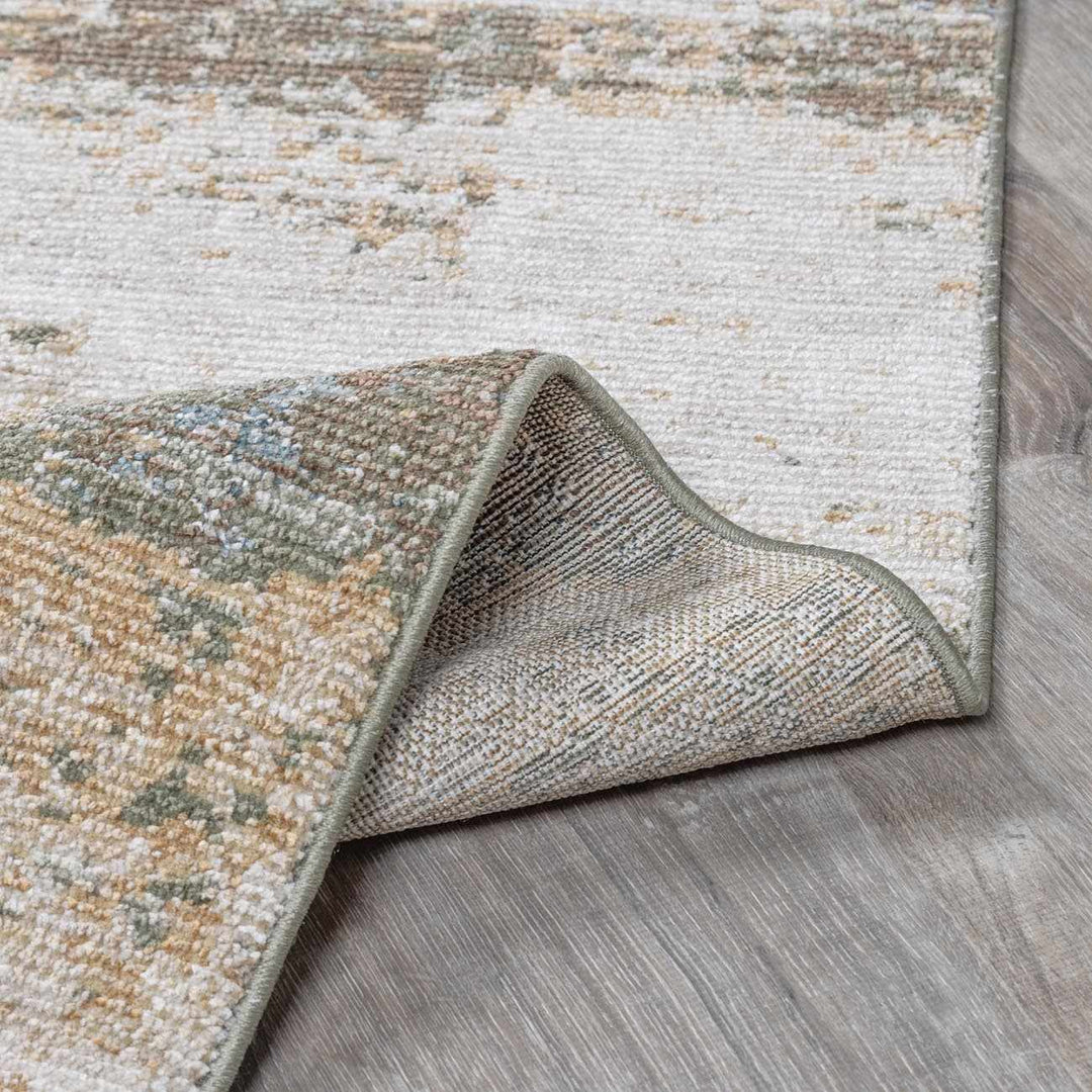 Amable Contemporary Abstract Gray And Olive Machine Woven Rug