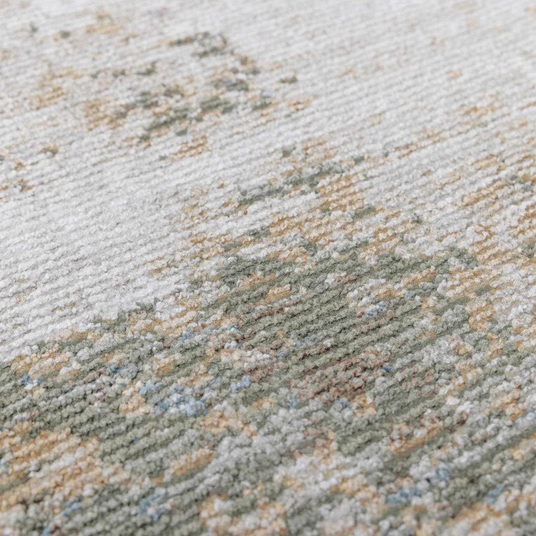 Amable Contemporary Abstract Gray And Olive Machine Woven Rug