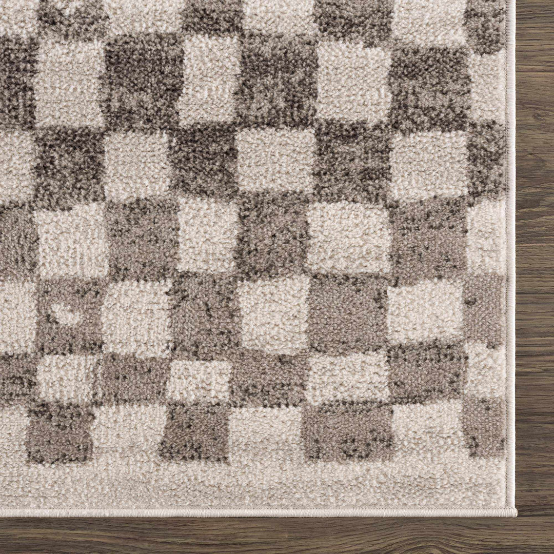 Benjy Contemporary Geometrical Ivory And Taupe Rug