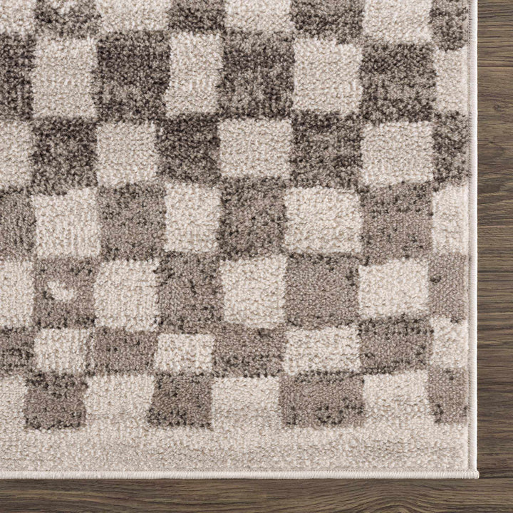 Benjy Contemporary Geometrical Ivory And Taupe Rug