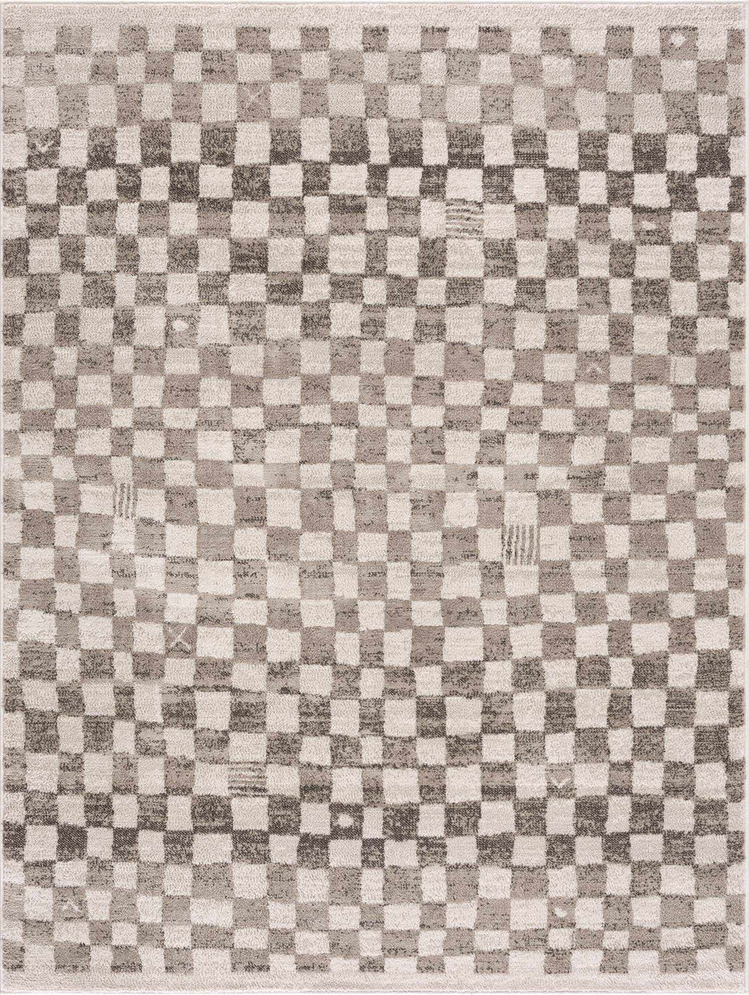 Benjy Contemporary Geometrical Ivory And Taupe Rug
