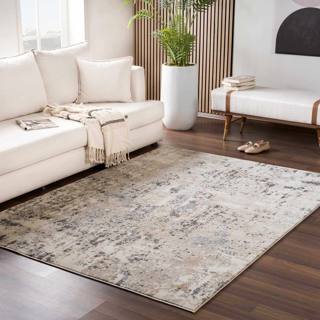 Pewamo Beige Modern Abstract Design Area Rug