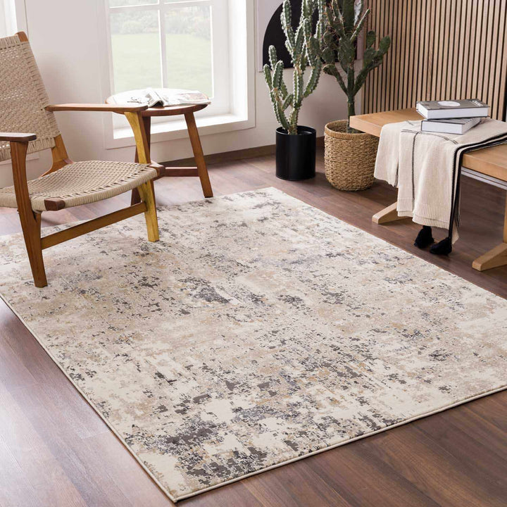 Pewamo Beige Modern Abstract Design Area Rug