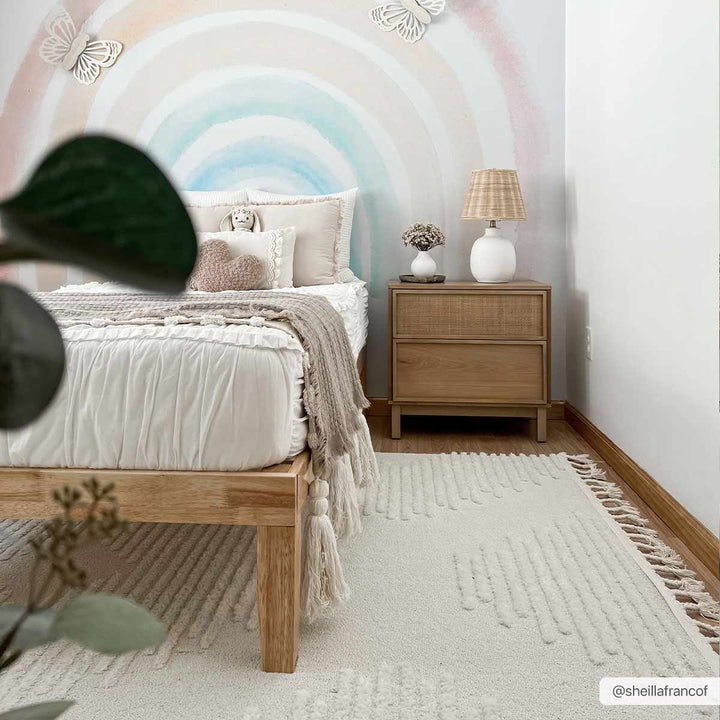 Palimbang Modern Geometric Design Ivory Area Rug
