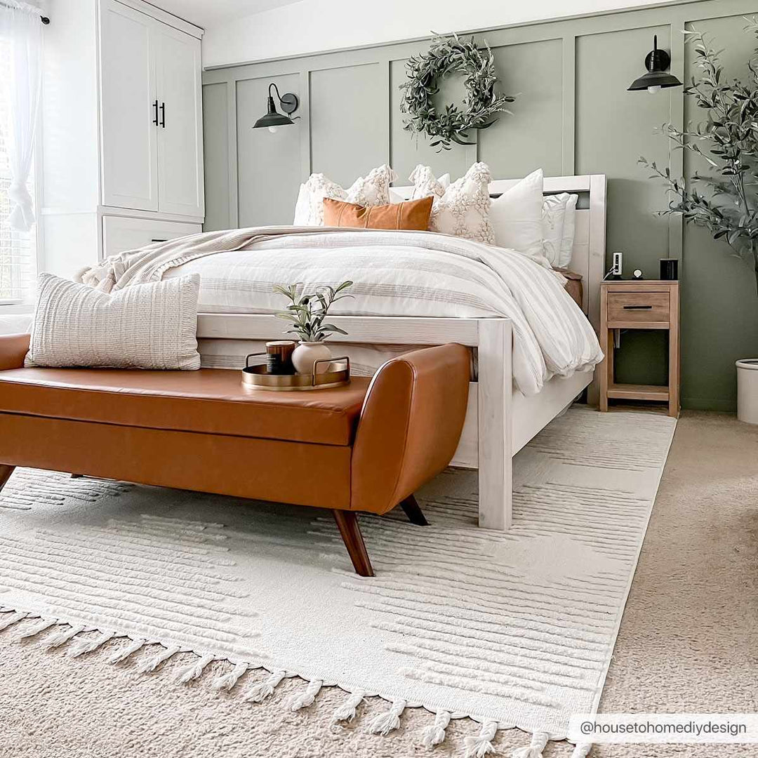 Palimbang Modern Geometric Design Ivory Area Rug