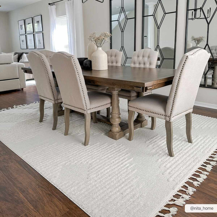 Palimbang Modern Geometric Design Ivory Area Rug