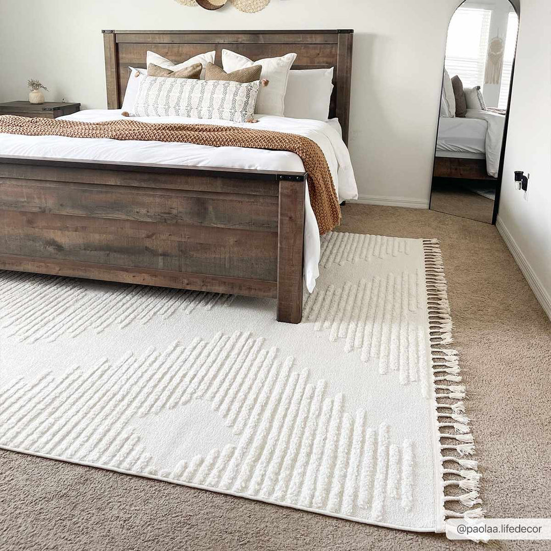 Palimbang Modern Geometric Design Ivory Area Rug