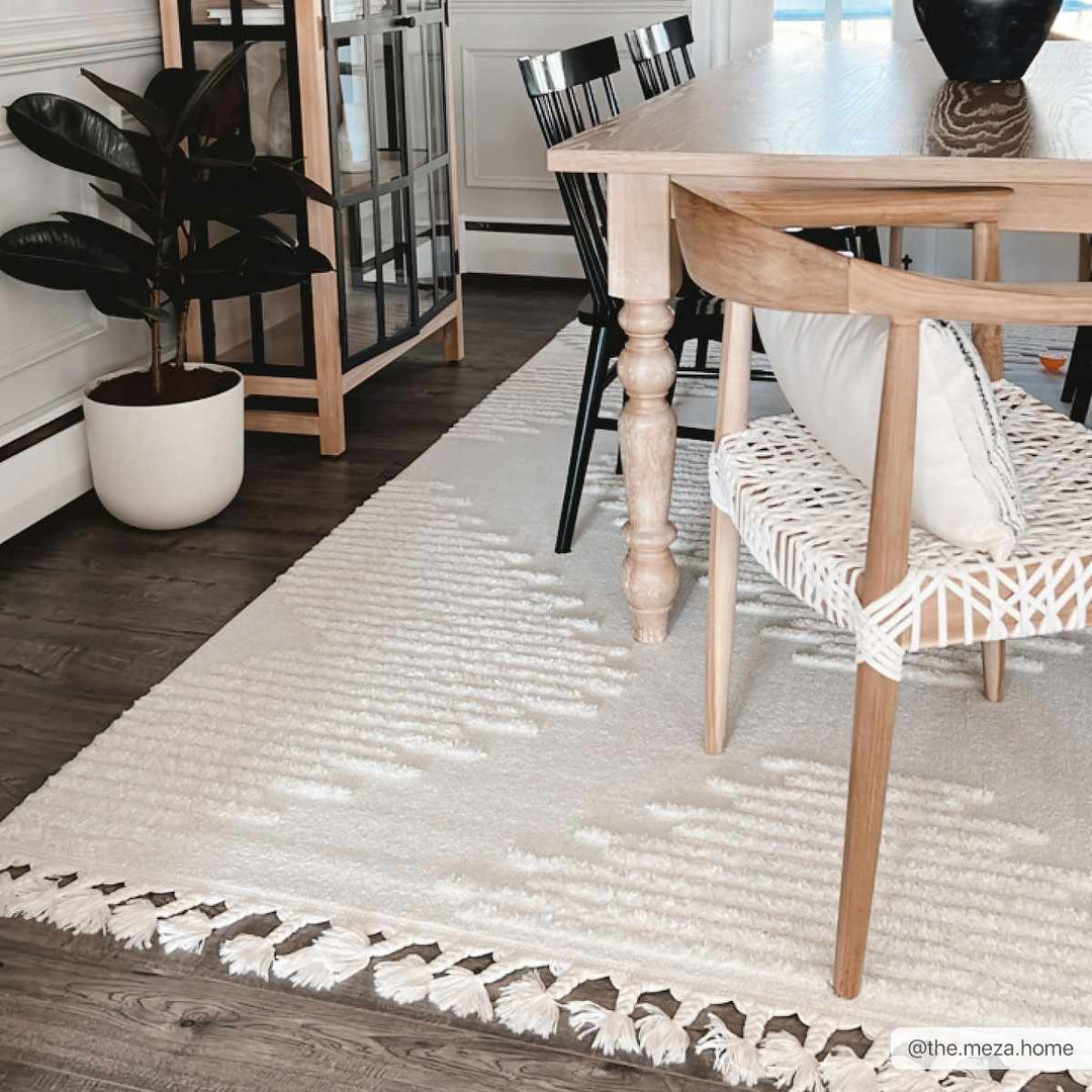 Palimbang Modern Geometric Design Ivory Area Rug