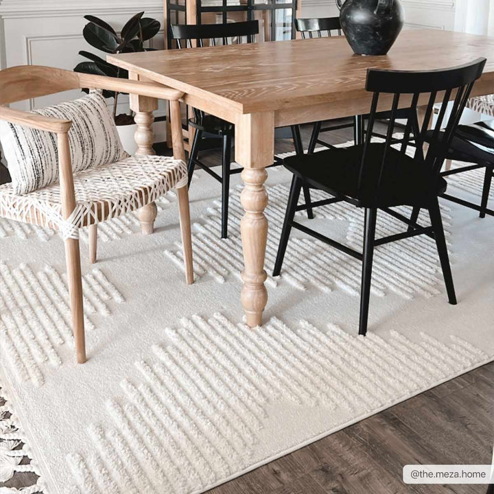 Palimbang Modern Geometric Design Ivory Area Rug