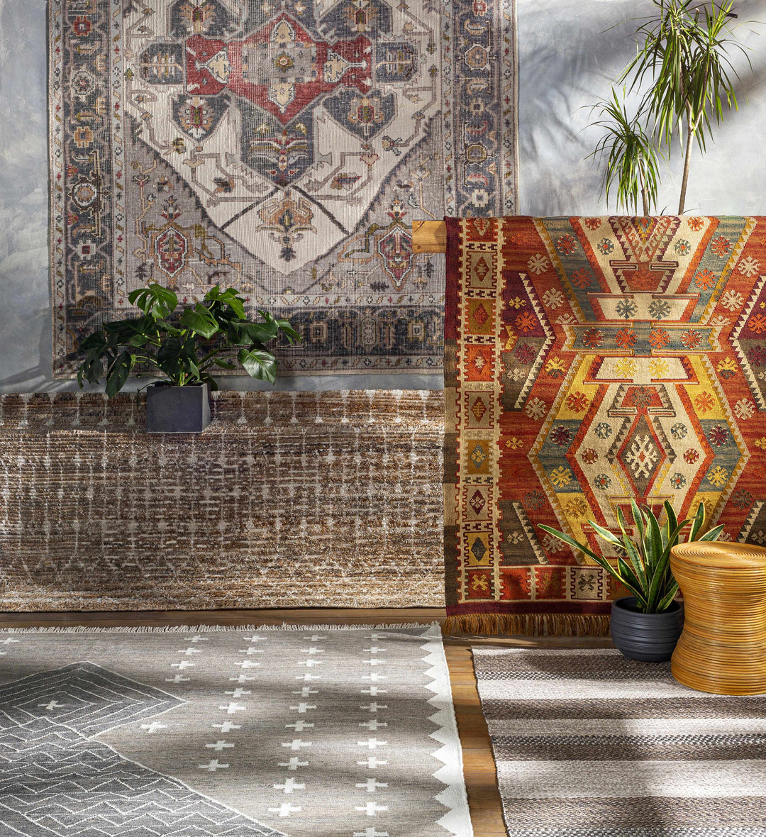 Mccombs Modern Geometric Brown & Ivory Area Rug