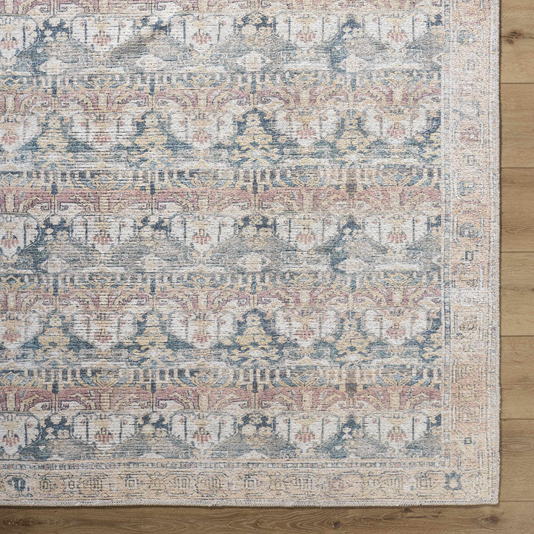 Arushi Traditional Style Green And Rust Washable Area Rug