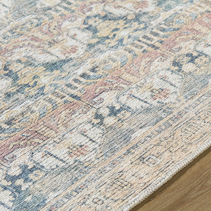 Arushi Traditional Style Green And Rust Washable Area Rug
