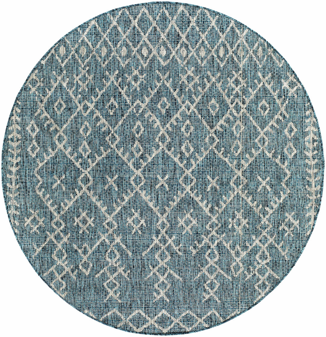 Rapelje Teal And Beige Modern Style Outdoor Area Rug