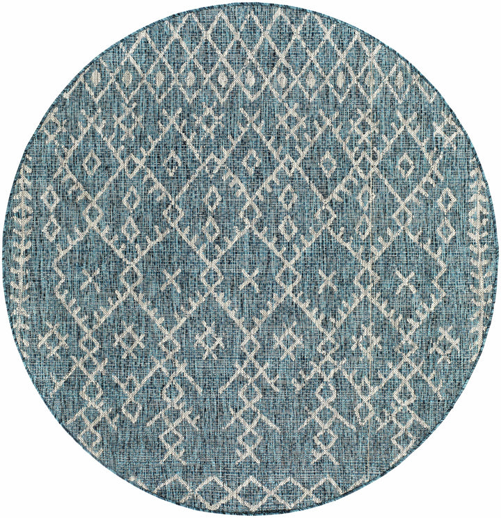 Rapelje Teal And Beige Modern Style Outdoor Area Rug