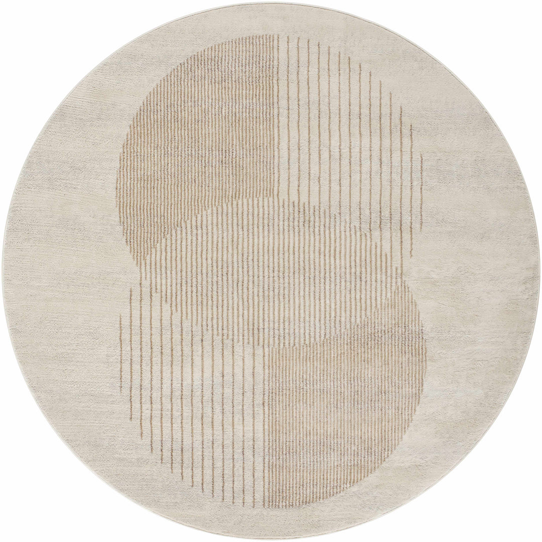 Zeke Modern Geometric Design Ivory And Tan Rug