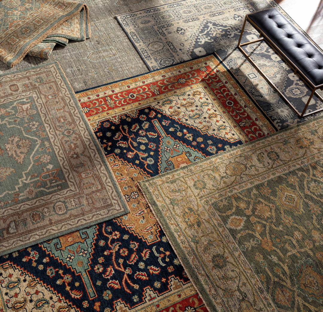 Clunes Traditional Floral Design Beige And Olive Hand Knotted Area Rug