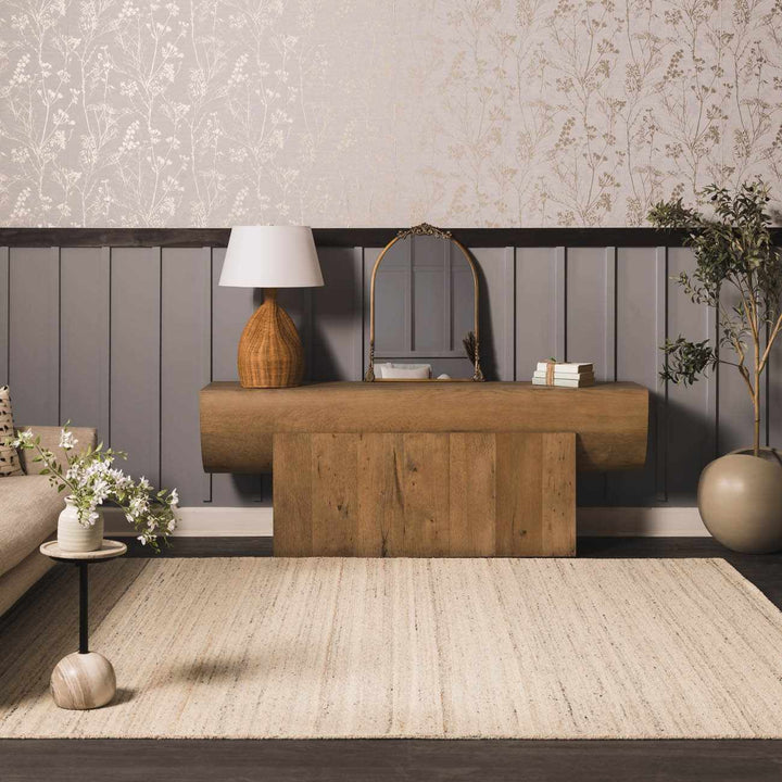 Capote Contemporary Style Beige Hand Tufted Wool Area Rug