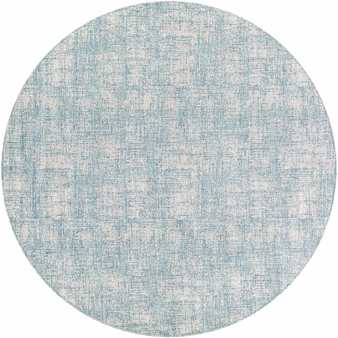 Rhea Contemporary Style Teal And Ivory Rug