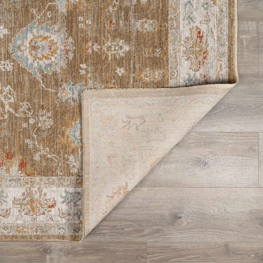 Rangeville Traditional Oushak Design Ivory And Brown Area Rug