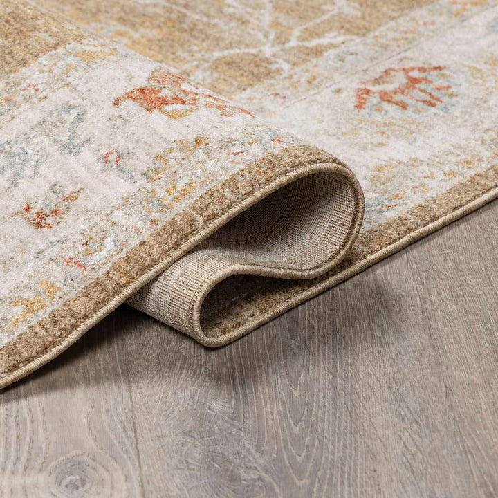 Rangeville Traditional Oushak Design Ivory And Brown Area Rug