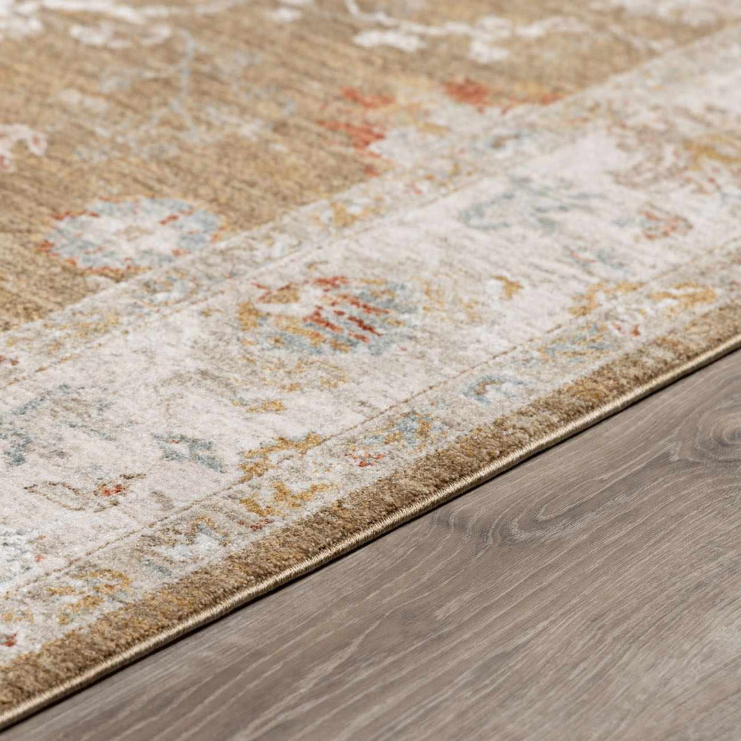 Rangeville Traditional Oushak Design Ivory And Brown Area Rug