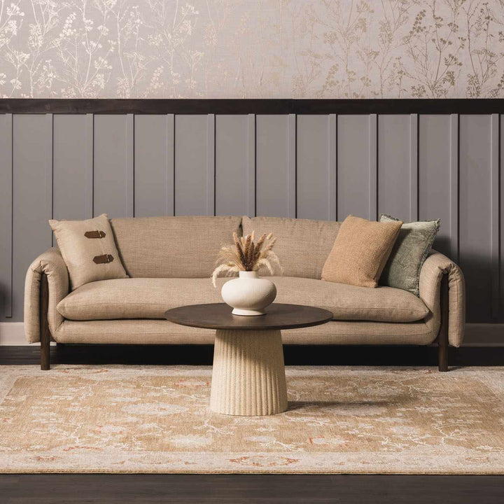Rangeville Traditional Oushak Design Ivory And Brown Area Rug