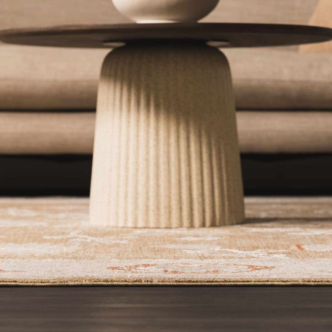 Rangeville Traditional Oushak Design Ivory And Brown Area Rug