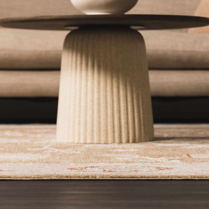 Rangeville Traditional Oushak Design Ivory And Brown Area Rug