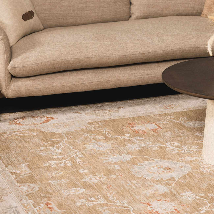 Rangeville Traditional Oushak Design Ivory And Brown Area Rug
