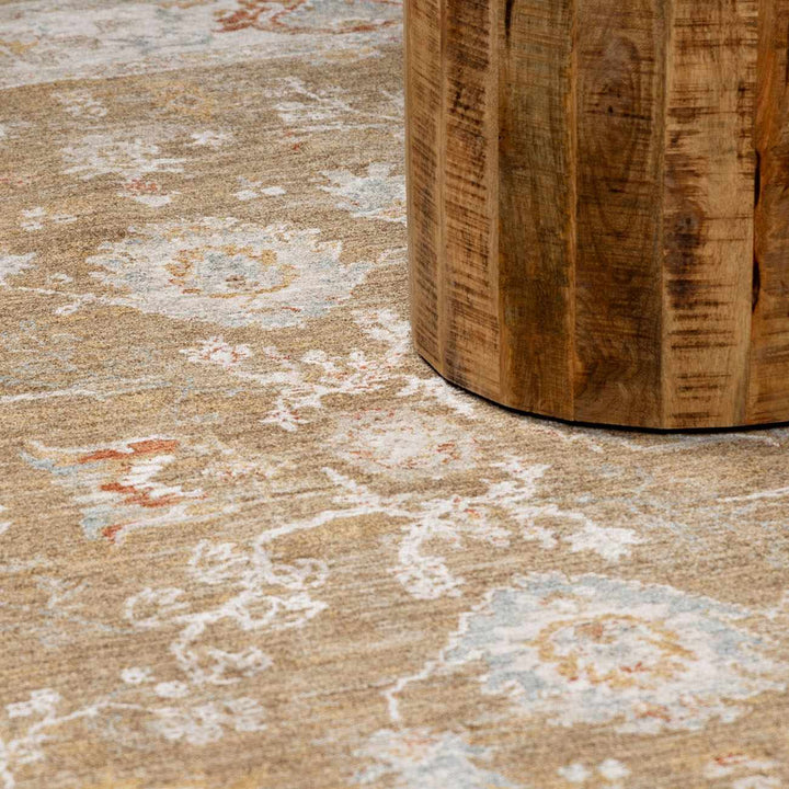 Rangeville Traditional Oushak Design Ivory And Brown Area Rug