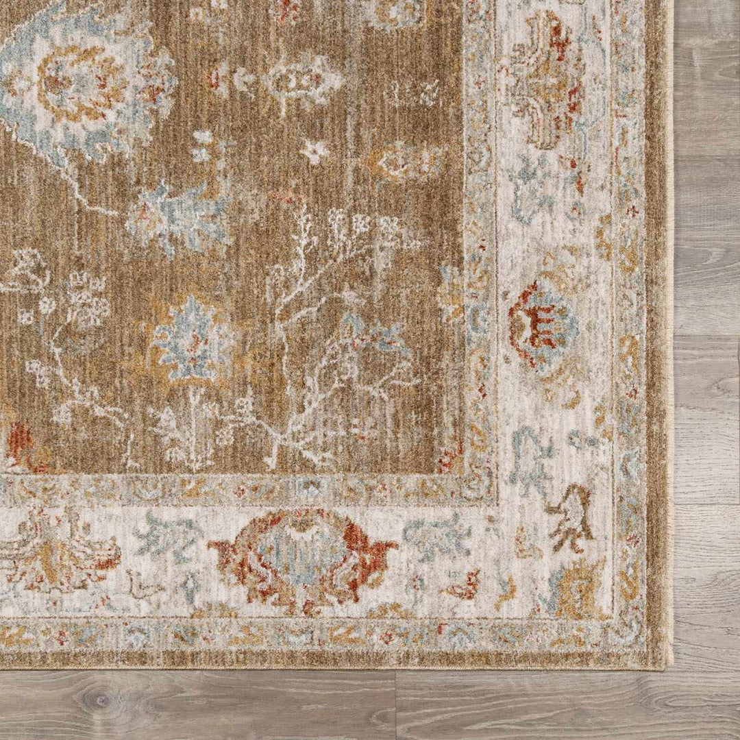Rangeville Traditional Oushak Design Ivory And Brown Area Rug
